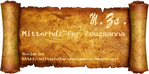 Mitterhöfer Zsuzsanna névjegykártya